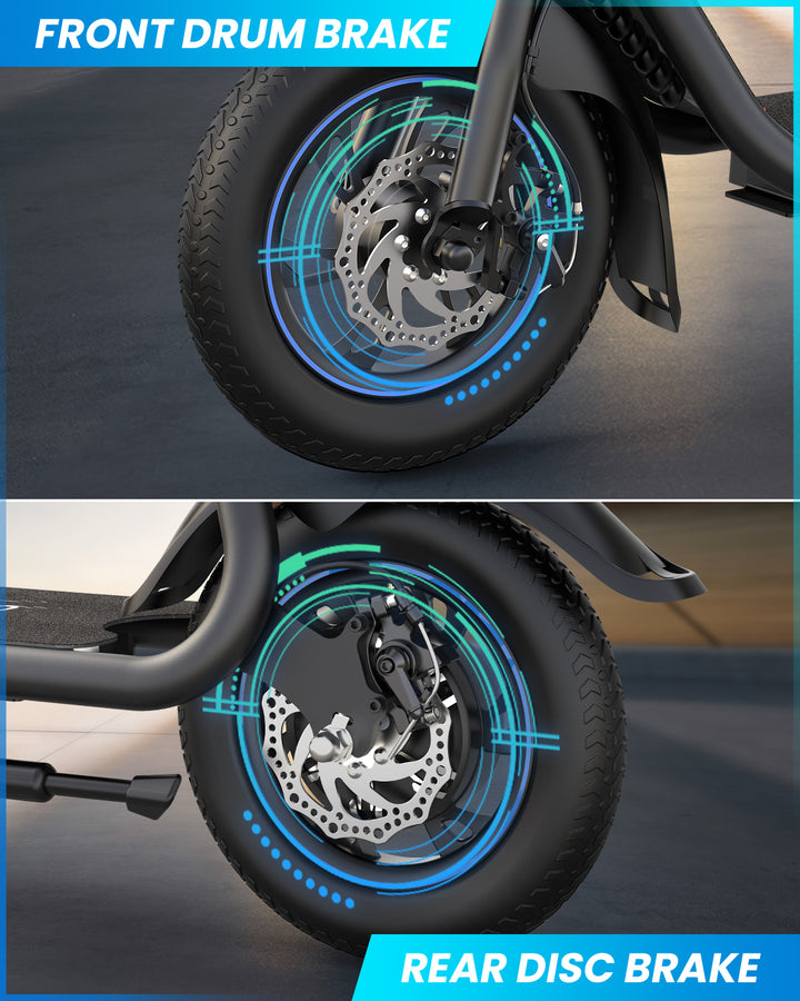 Gyroor C1 Electric Scooter With Seat & Carry Basket - Gyroor