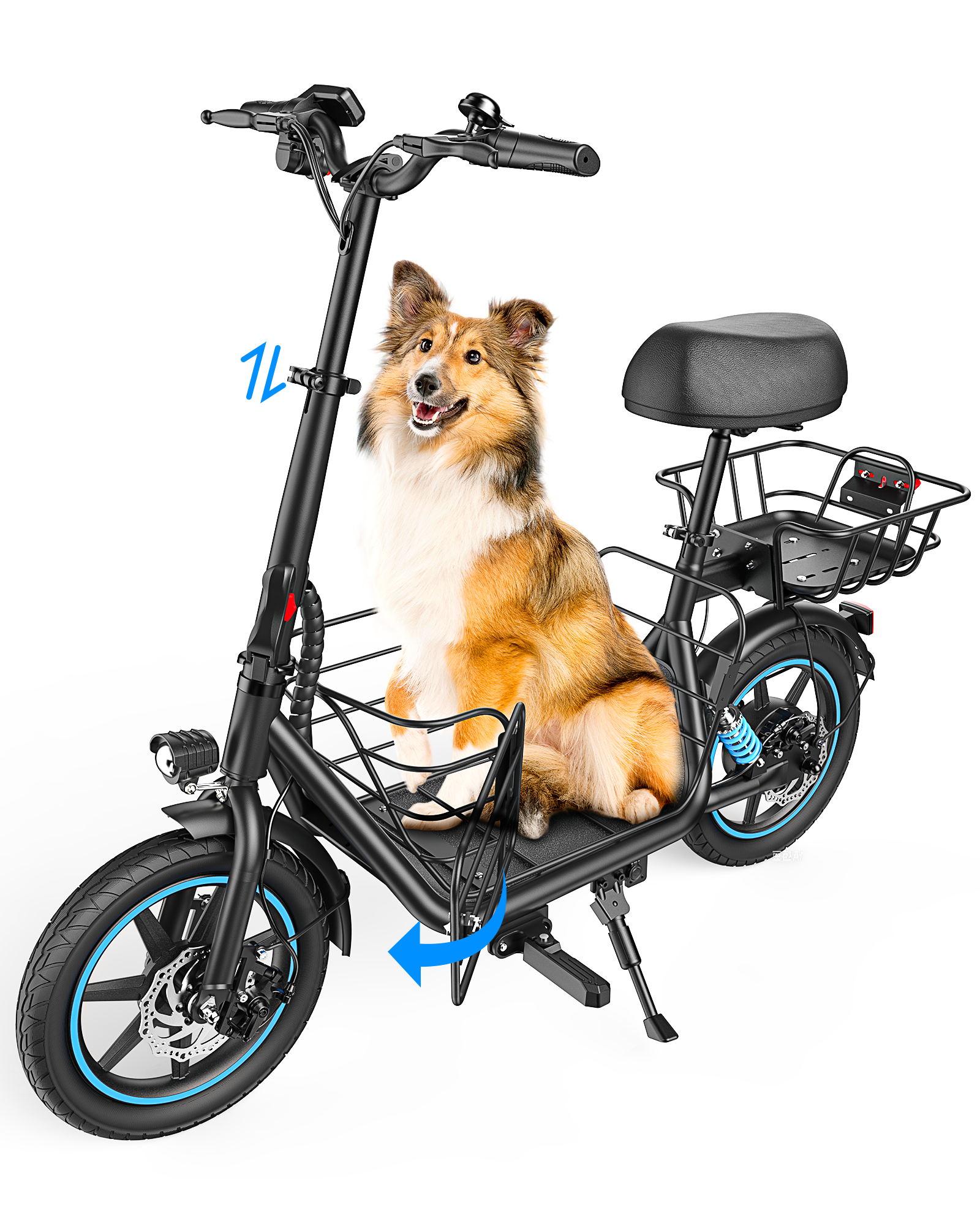 Gyroor Electric Scooter with Large Middle Basket for Pets & Cargo