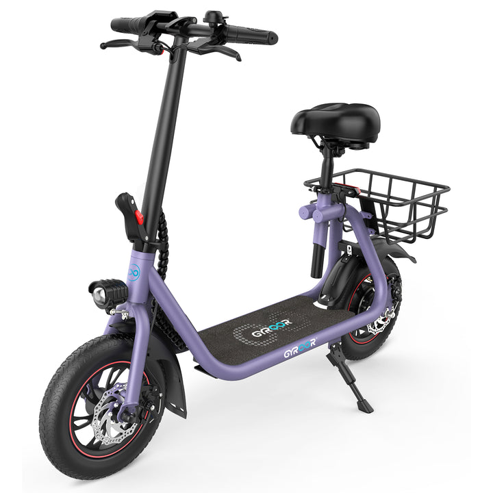 Gyroor C1 Electric Scooter With Seat & Carry Basket - Gyroor