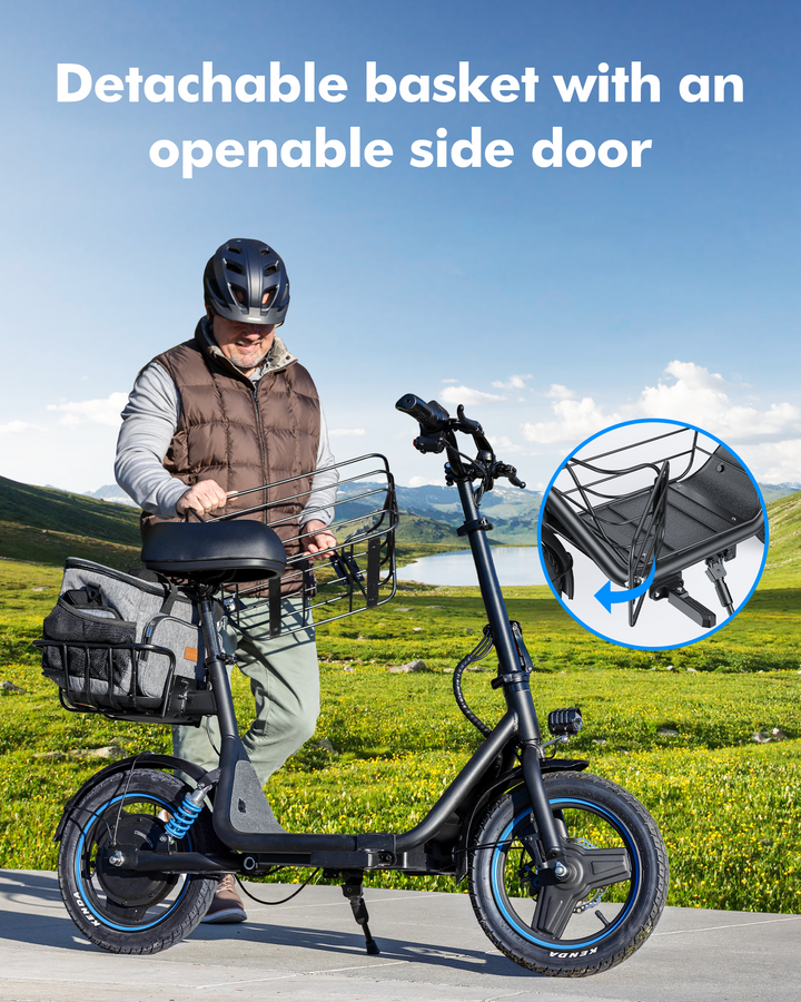 Gyroor Electric Scooter with Large Middle Basket for Pets & Cargo, 650W Motor and Max load 300lbs &30 Mile Distance,