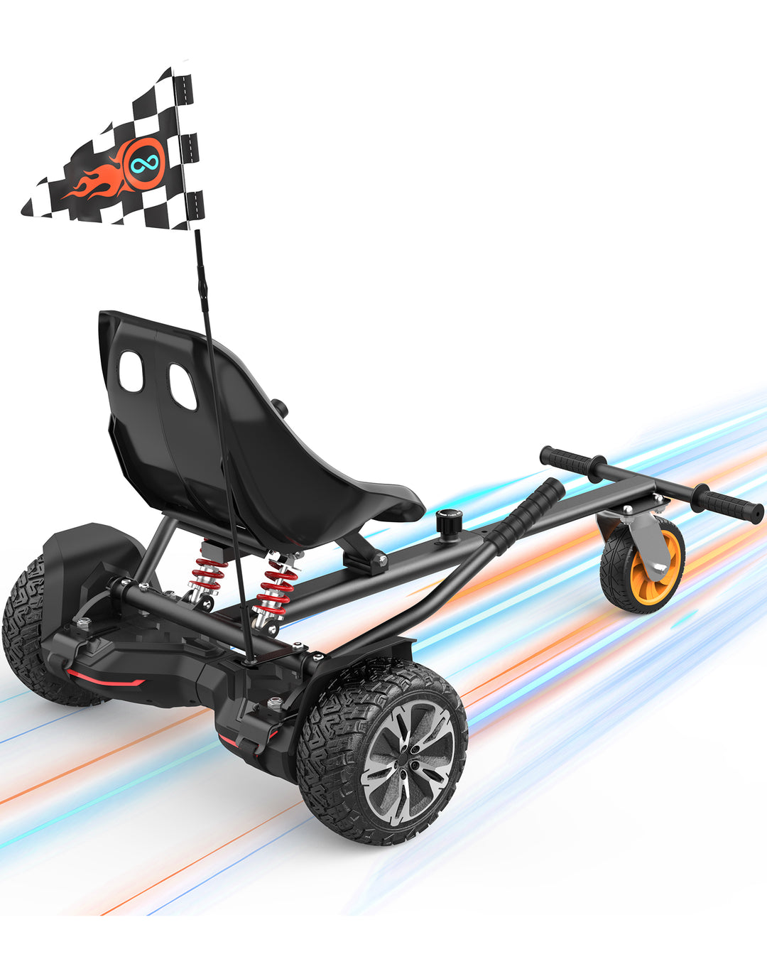 Gyroor Hoverboard Seat Attachment - Go Kart Conversion for 6.5'' to 10'' Hoverboards, Adjustable Frame Length, Perfect for Kids and Adults - Gyroor