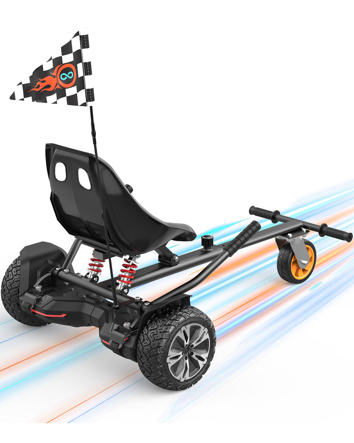 Gyroor Hoverboard Seat Attachment - Go Kart Conversion for 6.5'' to 10'' Hoverboards, Adjustable Frame Length, Perfect for Kids and Adults - Gyroor