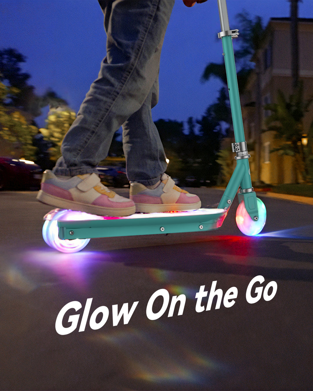 Gyroor Kids Electric Scooter with LED Lights – 3-Level Adjustable Handlebar, 5 MPH Safe Speed, Foot Sensor Start, Rear Brake, 2-Hour Charge, 121 lbs Max Load, for Boys & Girls Ages 6-12