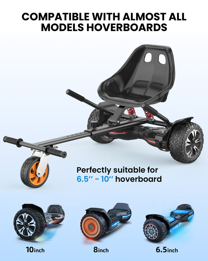 Gyroor Hoverboard Seat Attachment - Go Kart Conversion for 6.5'' to 10'' Hoverboards, Adjustable Frame Length, Perfect for Kids and Adults - Gyroor