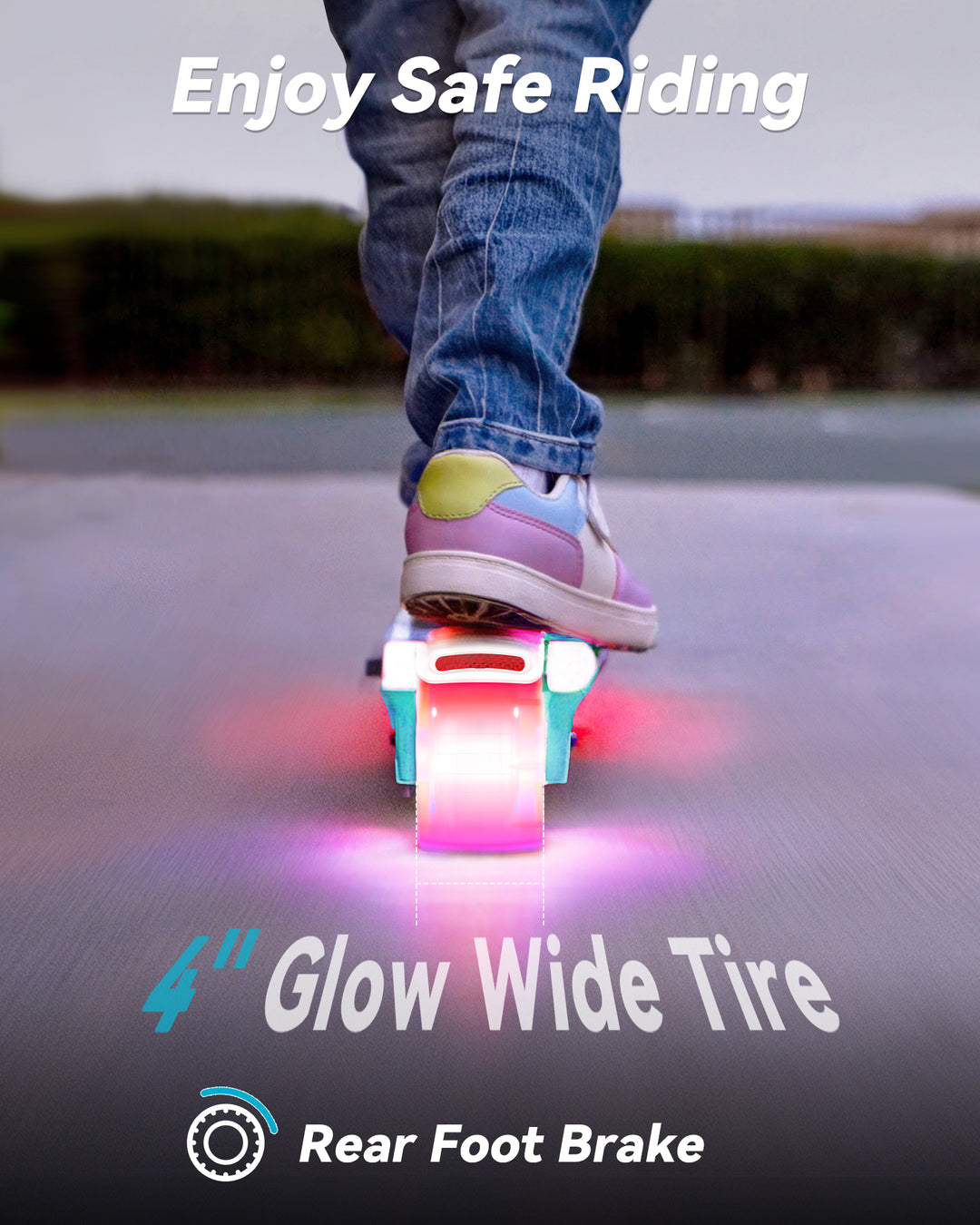 Gyroor Kids Electric Scooter with LED Lights – 3-Level Adjustable Handlebar, 5 MPH Safe Speed, Foot Sensor Start, Rear Brake, 2-Hour Charge, 121 lbs Max Load, for Boys & Girls Ages 6-12