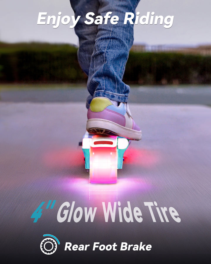 Gyroor Kids Electric Scooter with LED Lights – 3-Level Adjustable Handlebar, 5 MPH Safe Speed, Foot Sensor Start, Rear Brake, 2-Hour Charge, 121 lbs Max Load, for Boys & Girls Ages 6-12