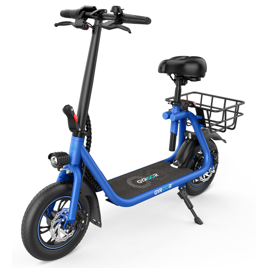 Gyroor C1 Electric Scooter With Seat & Carry Basket - Gyroor