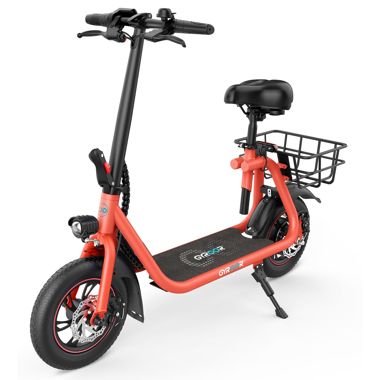 Gyroor C1 Electric Scooter With Seat Carry Basket