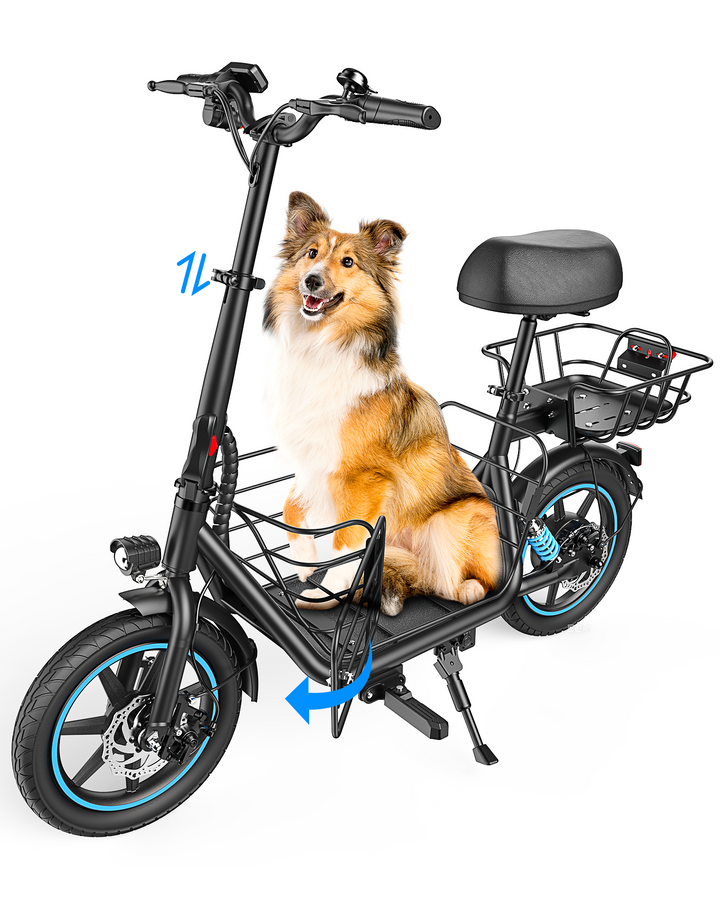 Gyroor Electric Scooter with Large Middle Basket for Pets & Cargo, 650W Motor and Max load 300lbs &30 Mile Distance,