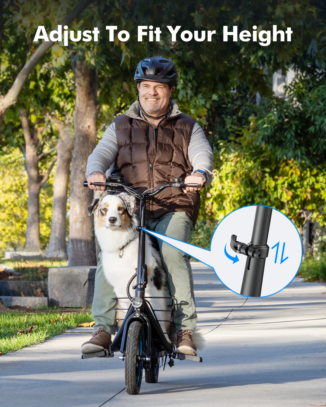 Gyroor Electric Scooter with Large Middle Basket for Pets & Cargo, 650W Motor and Max load 300lbs &30 Mile Distance,