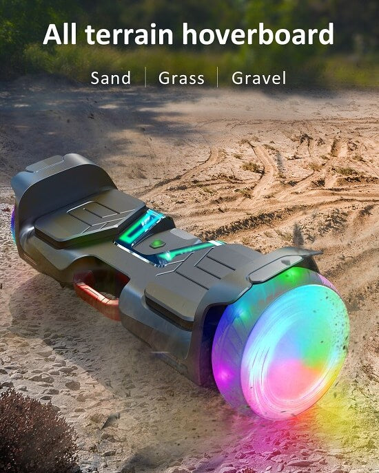 Gyroor Y1 hoverboard off road all terrain, ride on sand, grass,gravel